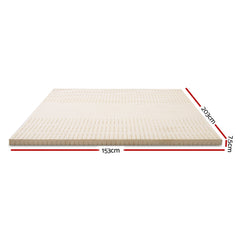 Giselle Bedding Latex Mattress Topper, 7.5cm Thick 7-Zone Pressure Relief Bed Pad with Washable Cover, Cooling Breathable Mat for Side Sleepers & Back Pain, Beige Queen