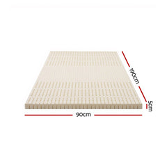 Giselle Bedding Latex Mattress Topper, 5cm Thick Cooling Bed Pad for Side Sleepers Pain Relief, 7 Zone Foldable Mat with Washable Cover for Guest Room Bedroom Single
