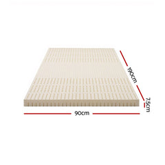 Giselle Bedding Latex Mattress Topper, 7.5cm Thick 7-Zone Pressure Relief Bed Pad with Washable Cover, Cooling Breathable Mat for Side Sleepers & Back Pain, Beige Single