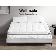 Giselle Bedding Pillowtop Mattress Topper 5cm Thick Mattress Pad for Back Pain Relief & Old Beds Machine Washable 500GSM Breathable Protector Single