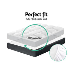 Giselle Bedding Pillowtop Mattress Topper 5cm Thick Pad for Back Pain Relief Washable Underlay Protector 1000GSM Microfibre Filling 45cm Deep Pocket King