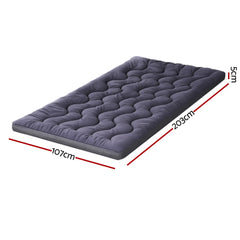 Giselle Bedding 5cm Pillowtop Topper Bamboo Polyester Blend Fibre Pad for Back Pain Relief Washable Overfilled Bed Protector 500GSM King Single