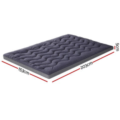 Giselle Bedding 5cm Pillowtop Topper Bamboo Polyester Blend Fibre Pad for Back Pain Relief Washable Overfilled Bed Protector 500GSM Queen