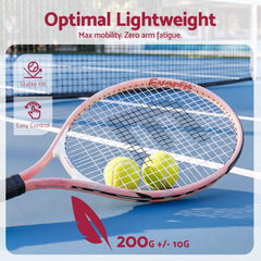 Everfit 23 Inch Tennis Racket Set of 2 Pack Lightweight Cushioned Grip Pink
