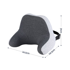 Wanderlite Travel Neck Pillow Portable for Airplane Memory Foam with Eyemask Earplugs Grey