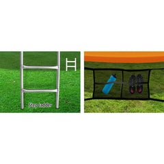 Everfit 12FT Trampoline for Kids w/ Ladder Trampoline Enclosure Safety Net Rebounder Orange