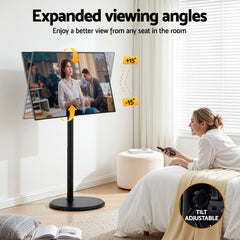 Artiss 32-55 Inch Mobile TV Stand with Wheels Height & Tilt Adjustable Floor Mount