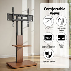 Artiss TV Stand 32-70" Wooden Tray Swivel Height Adjustable