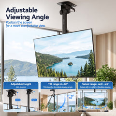 Artiss Ceiling TV Mount 23-55 Inch Flip Down Folding VESA 400x400 Height Adjustable Swivel