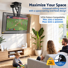 Artiss Motorised Ceiling TV Mount 32-75 Inch Flip Down Smart Remote VESA 600x400