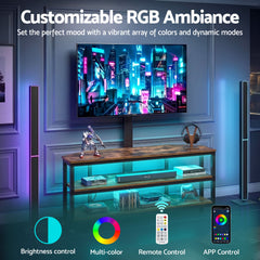 Artiss Corner TV Stand 32-70" w/ Mount LED Lights & Power Outlet Space Saving