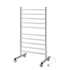 Devanti 10-Bar Freestanding Heated Towel Rail 3-5 Mins Fast Heating Electric Towel Warmer for Bathroom Winter Drying Stainless Steel Plug In 100W
