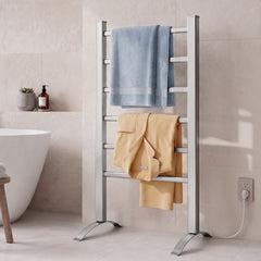 Devanti Electric Heated Towel Rail Rack 6 Bars with Timer Clothes Dry Warmer