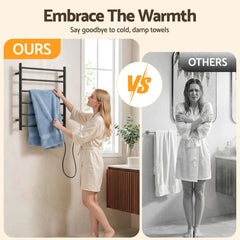 Devanti Electric Heated Towel Rail Rack 5 Bars Wall Mounted Clothes Dry Warmer