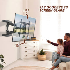 Telescopic Swivel and Tilt TV Monitor Wall Mount Bracket Load up to 85kg Full Motion Long Arm Bracket Max 48.5cm Extension For Most 32-80 inch Flat TVs