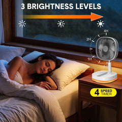 Quiet 20000mAh Portable Camping Fan 88 hour- Telescopic Oscillating Floor/Desk Fan with 4 Speeds & Timer 120° Swing 180° Tilt Camping Home Office Use