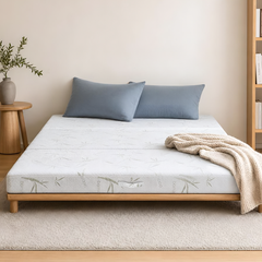 15cm Tri Fold Foldable Mattress Full Size Bedding Mattress High Density Foam Floor Mat with Soft Removable Cover for Guest Bed RV Camping 201 x 150 x 15cm