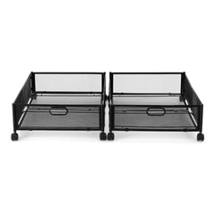 Artiss 2X Under Bed Storage Containers Metal Boxes Quilt Organiser with Wheels