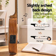 Alpha 26 Inch Solid Mahogany Tenor Ukulele Electric Acoustic EQ System Kit 18 Frets Natural
