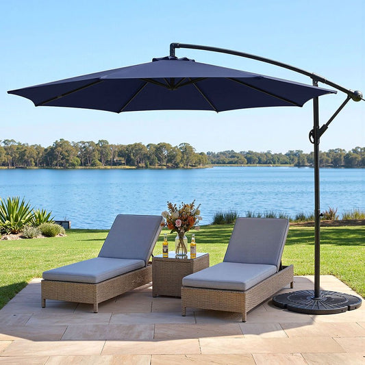 Instahut 3m Outdoor Umbrella Cantilever Beach Garden Patio Navy