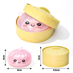Pink Unicorn Squishy Fidget Toy Soft Glitter Sensory TPR Stress Relief Ball Dumpling Mystery Box for Adults Kids Teens Party Holiday Birthday Gift 95x50mm