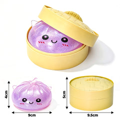 Purple Unicorn Squishy Fidget Toy Soft Glitter Sensory TPR Stress Ball Dumpling Mystery Box for Adults Kids Teens Party Holiday Birthday Gift 95x50mm