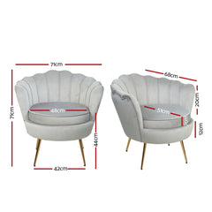 Artiss Armchair Velvet Grey Callista