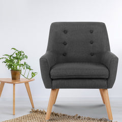 Artiss Armchair Linen Fabric Anne Charcoal