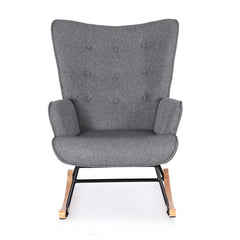 Artiss Rocking Armchair Nursing Chair Linen Fabric Grey