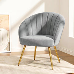 Artiss Armchair Velvet Grey Eloise