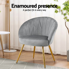 Artiss Armchair Velvet Grey Eloise
