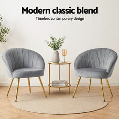 Artiss Armchair Velvet Grey Eloise