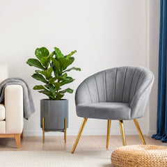 Artiss Armchair Velvet Grey Eloise