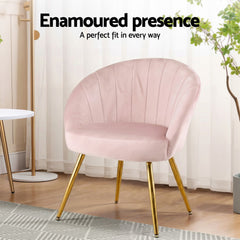 Artiss Armchair Velvet Pink Eloise