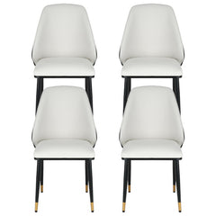 Artiss Dining Chairs Set of 4 Leather Seat Beige and Black