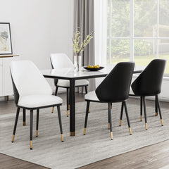 Artiss Dining Chairs Set of 4 Leather Seat Beige and Black