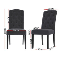 Artiss Dining Chairs Set of 4 Linen Parsons Chair Dark Grey