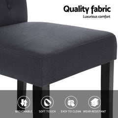 Artiss Dining Chairs Set of 4 Linen Parsons Chair Dark Grey