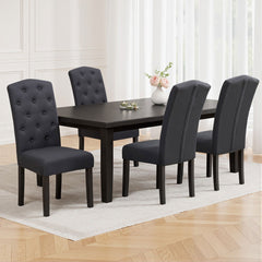 Artiss Dining Chairs Set of 4 Linen Parsons Chair Dark Grey