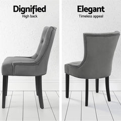 Artiss Dining Chairs Set of 4 Velvet French Provincial Grey