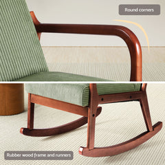 Artiss Rocking Armchair Lounge Chair Corduroy Green