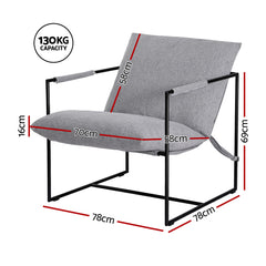 Artiss Armchair Lounge Chair Sling Grey