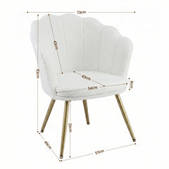 Artiss Armchair Teddy Fleece White Callista