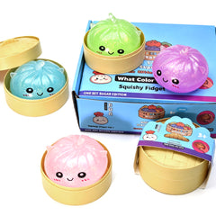 4 Pack Unicorn Squishy Fidget Toy 10cm Glitter Sensory TPR Stress Ball Dumpling Mystery Box for Adults and Teens Party Holiday Birthday Gifts Multi Colour
