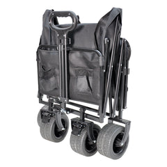 Foldable Camping Wagon 150L Portable Hand Trolley with All-Terrain 10″ Wheels and Tailgate For Outdoor Picnic Shopping Sports Max Load 200Kg Utility Cart