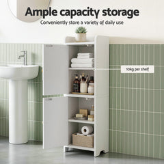 Artiss 2x Bathroom Storage Cabinet 2-Tier Slim Toilet Organizer Adjustable White