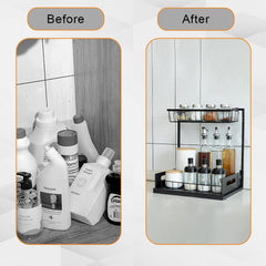 Hivvago 2-Tier Pull-Out Under Sink Organizer Storage Shelf For Kitchen