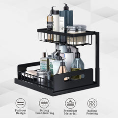 Hivvago 2-Tier Pull-Out Under Sink Organizer Storage Shelf For Kitchen