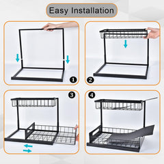 Hivvago 2-Tier Pull-Out Under Sink Organizer Storage Shelf For Kitchen