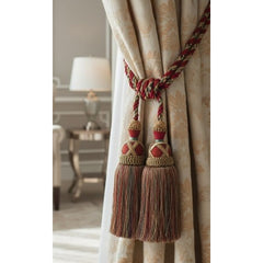 Multi Coloured Double Tassel Curtain Tieback